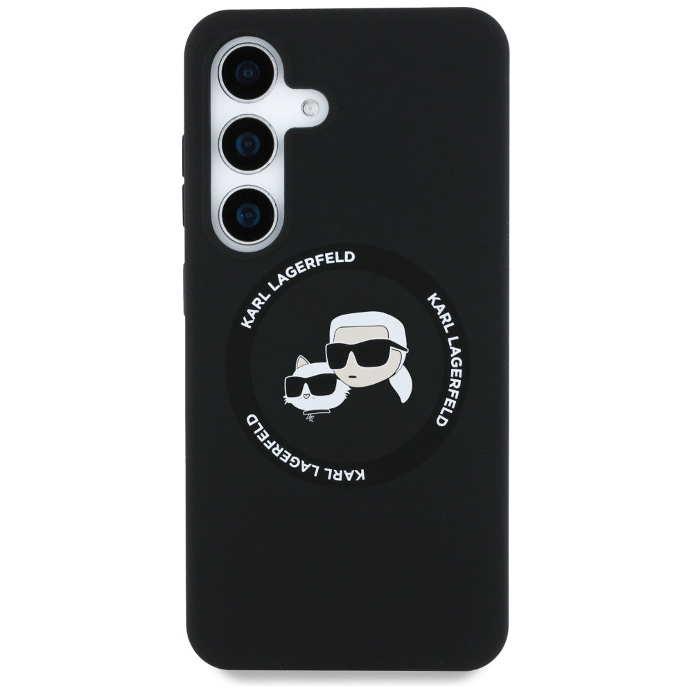 Futrola MagSafe za Samsung Galaxy S25 S931, Karl Lagerfeld, Silicone Double Heads, Crna