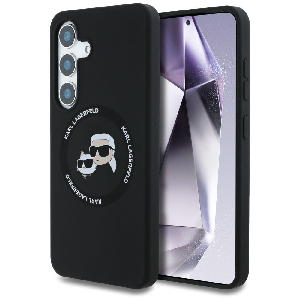 Futrola MagSafe za Samsung Galaxy S25 S931, Karl Lagerfeld, Silicone Double Heads, Crna