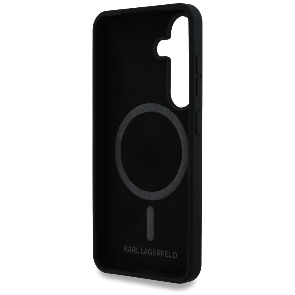 Futrola MagSafe za Samsung Galaxy S25 S931, Karl Lagerfeld, Silicone Double Heads, Crna