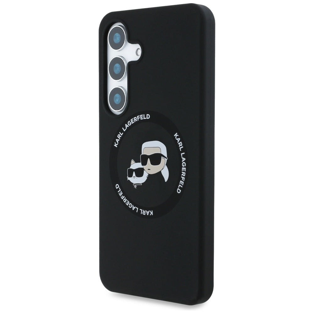 Futrola MagSafe za Samsung Galaxy S25 S931, Karl Lagerfeld, Silicone Double Heads, Crna