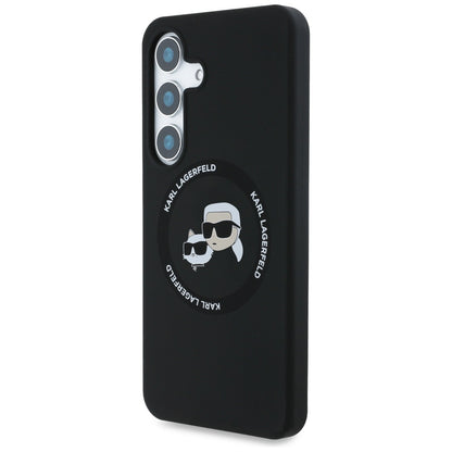 Futrola MagSafe za Samsung Galaxy S25 S931, Karl Lagerfeld, Silicone Double Heads, Crna