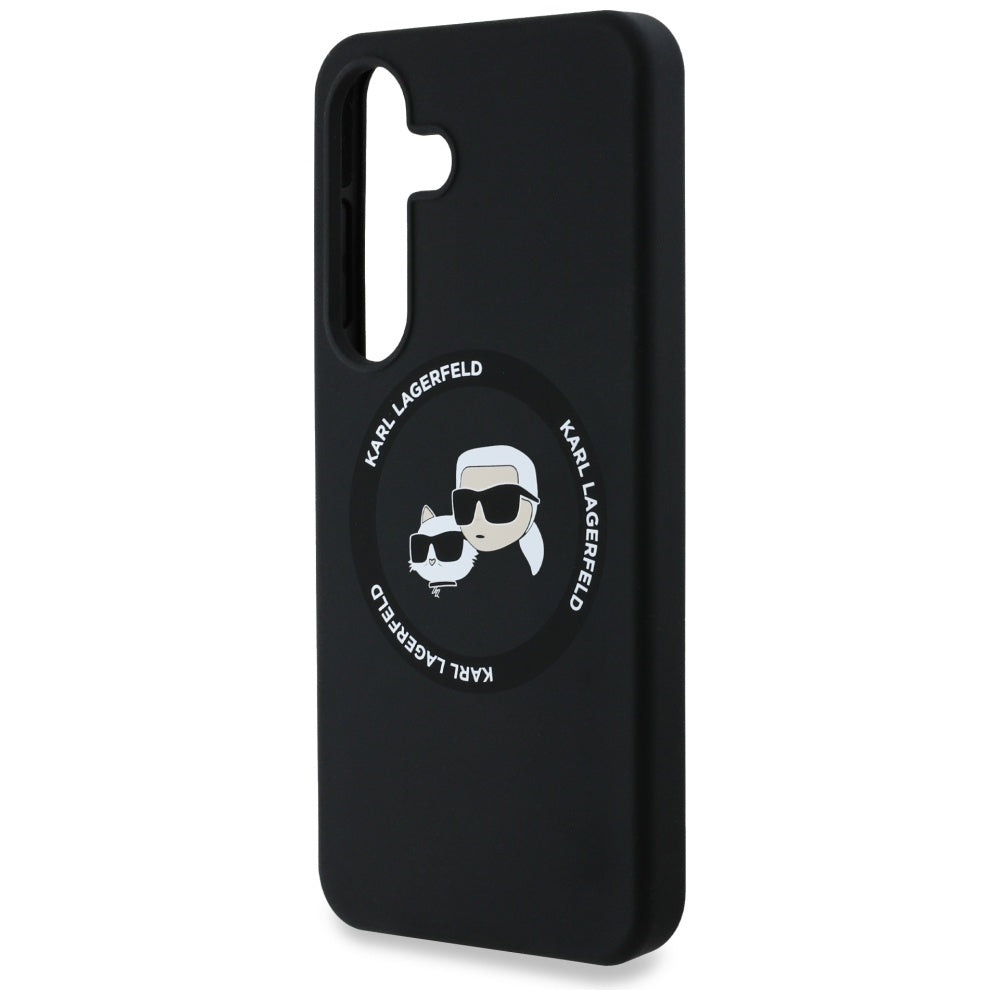 Futrola MagSafe za Samsung Galaxy S25 S931, Karl Lagerfeld, Silicone Double Heads, Crna