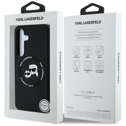 Futrola MagSafe za Samsung Galaxy S25 S931, Karl Lagerfeld, Silicone Double Heads, Crna
