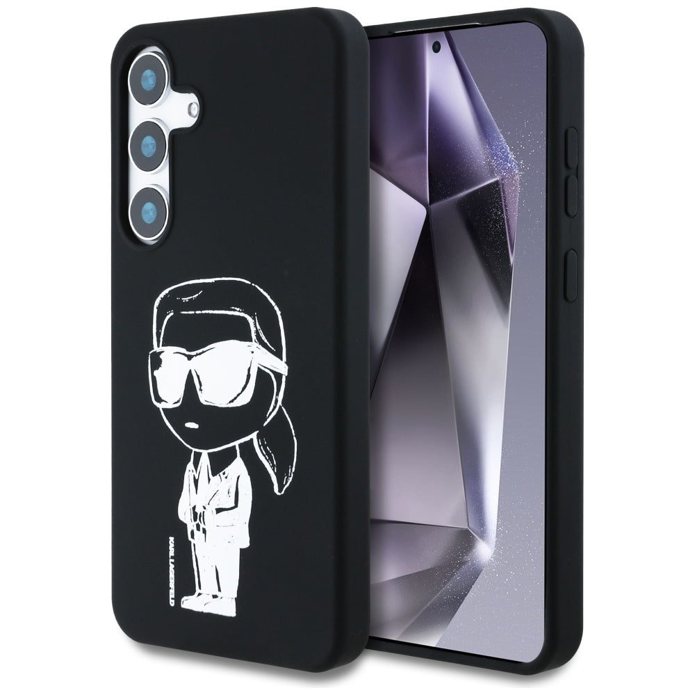 Futrola MagSafe za Samsung Galaxy S25 S931, Karl Lagerfeld, Silikonski Grafiti, Crna