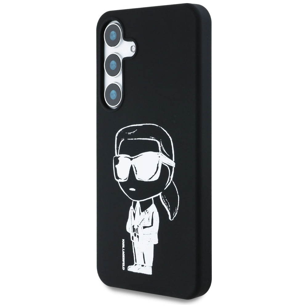 Futrola MagSafe za Samsung Galaxy S25 S931, Karl Lagerfeld, Silikonski Grafiti, Crna