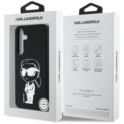 Futrola MagSafe za Samsung Galaxy S25 S931, Karl Lagerfeld, Silikonski Grafiti, Crna