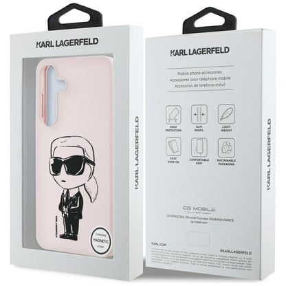 MagSafe futrola za Samsung Galaxy S25 S931, Karl Lagerfeld, Silikonski Graffiti, Roza