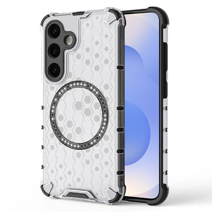 MagSafe maska za Samsung Galaxy S25 S931, Techsuit, HoneyComb Shield, Bijela