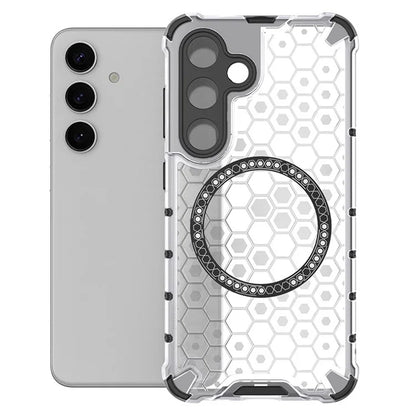 MagSafe maska za Samsung Galaxy S25 S931, Techsuit, HoneyComb Shield, Bijela