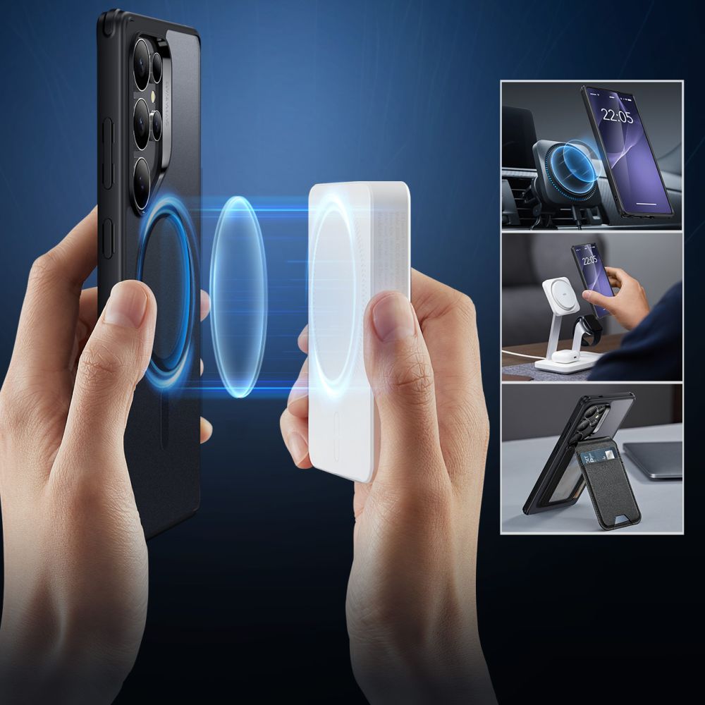 Futrola MagSafe za Samsung Galaxy S25 Ultra S938, ESR, Classic Hybrid, Crna Satinirana