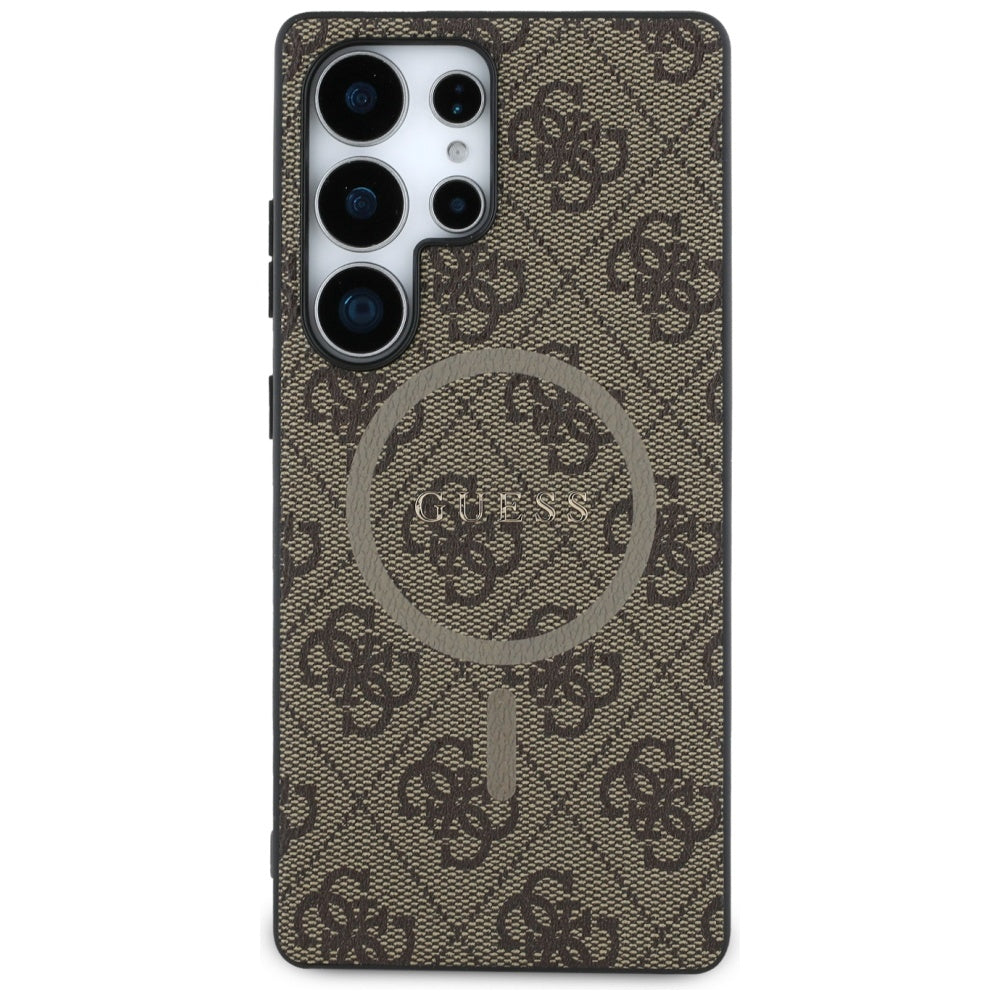 MagSafe futrola za Samsung Galaxy S25 Ultra S938, Guess, 4G Ring Classic Logo, smeđa