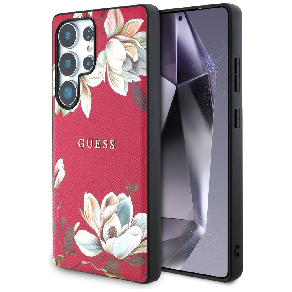 MagSafe futrola za Samsung Galaxy S25 Ultra S938, Guess, Grained Flowers, Fuksija