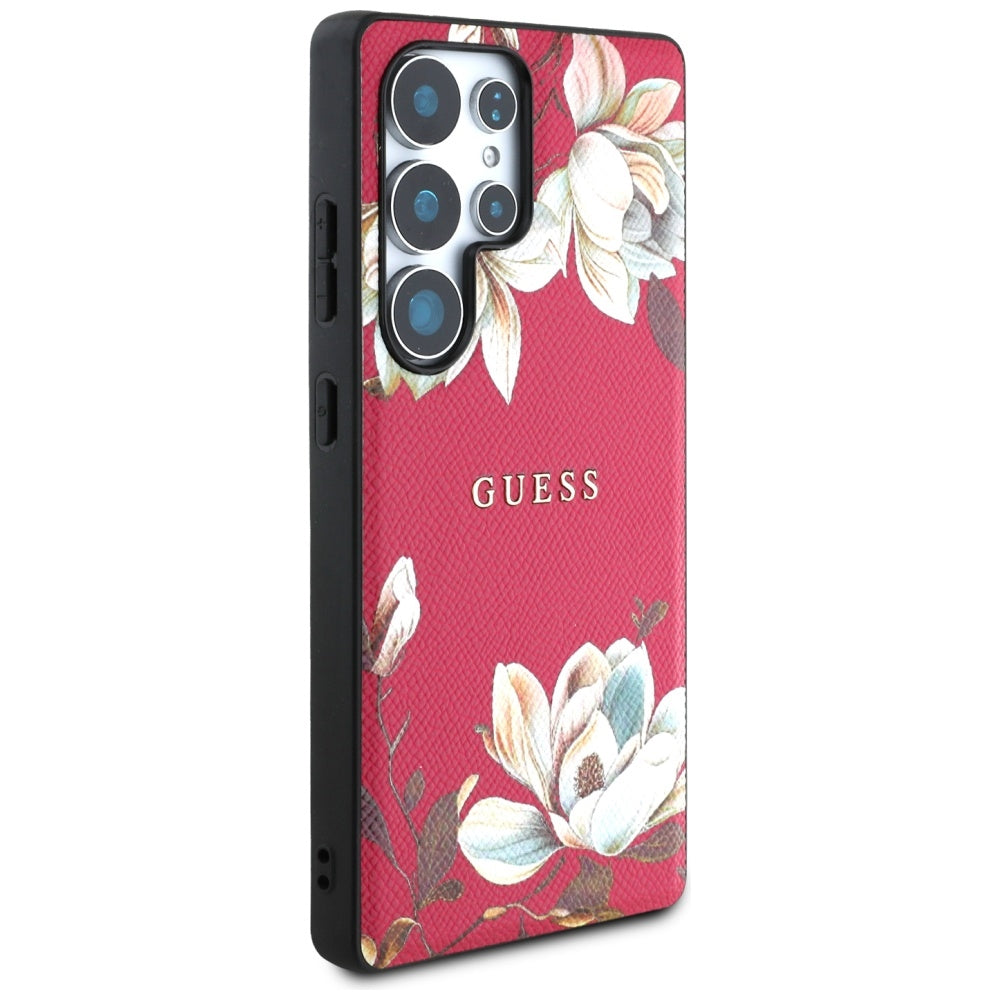MagSafe futrola za Samsung Galaxy S25 Ultra S938, Guess, Grained Flowers, Fuksija