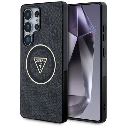 MagSafe futrola za Samsung Galaxy S25 Ultra S938, Guess, IML Glitter 4G Circle Triangle, Crna