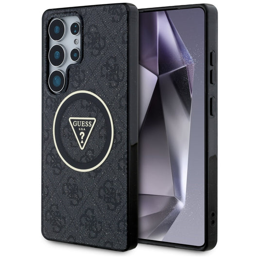 MagSafe futrola za Samsung Galaxy S25 Ultra S938, Guess, IML Glitter 4G Circle Triangle, Crna
