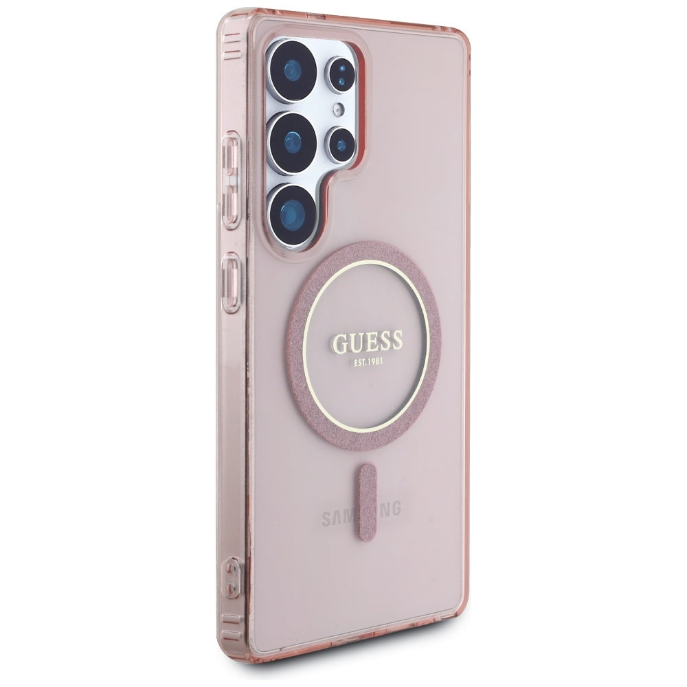 Futrola MagSafe za Samsung Galaxy S25 Ultra S938, Guess, IML Glitter Circle, Roza