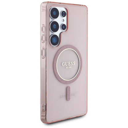 Futrola MagSafe za Samsung Galaxy S25 Ultra S938, Guess, IML Glitter Circle, Roza