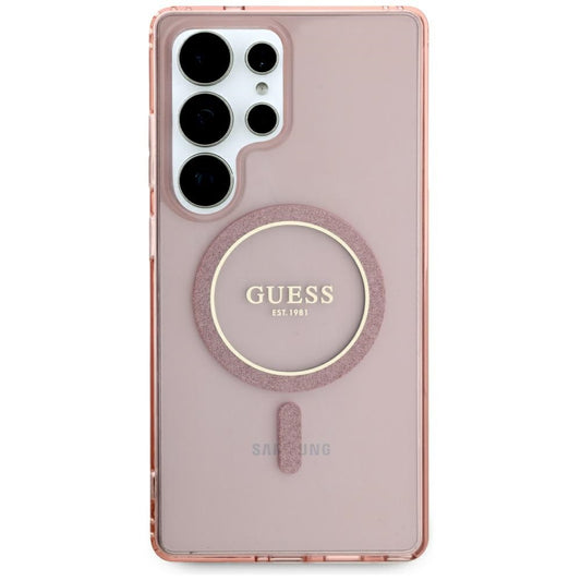 Futrola MagSafe za Samsung Galaxy S25 Ultra S938, Guess, IML Glitter Circle, Roza