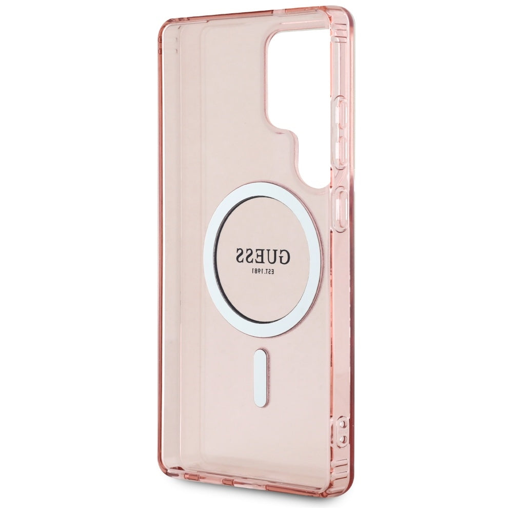 Futrola MagSafe za Samsung Galaxy S25 Ultra S938, Guess, IML Glitter Circle, Roza