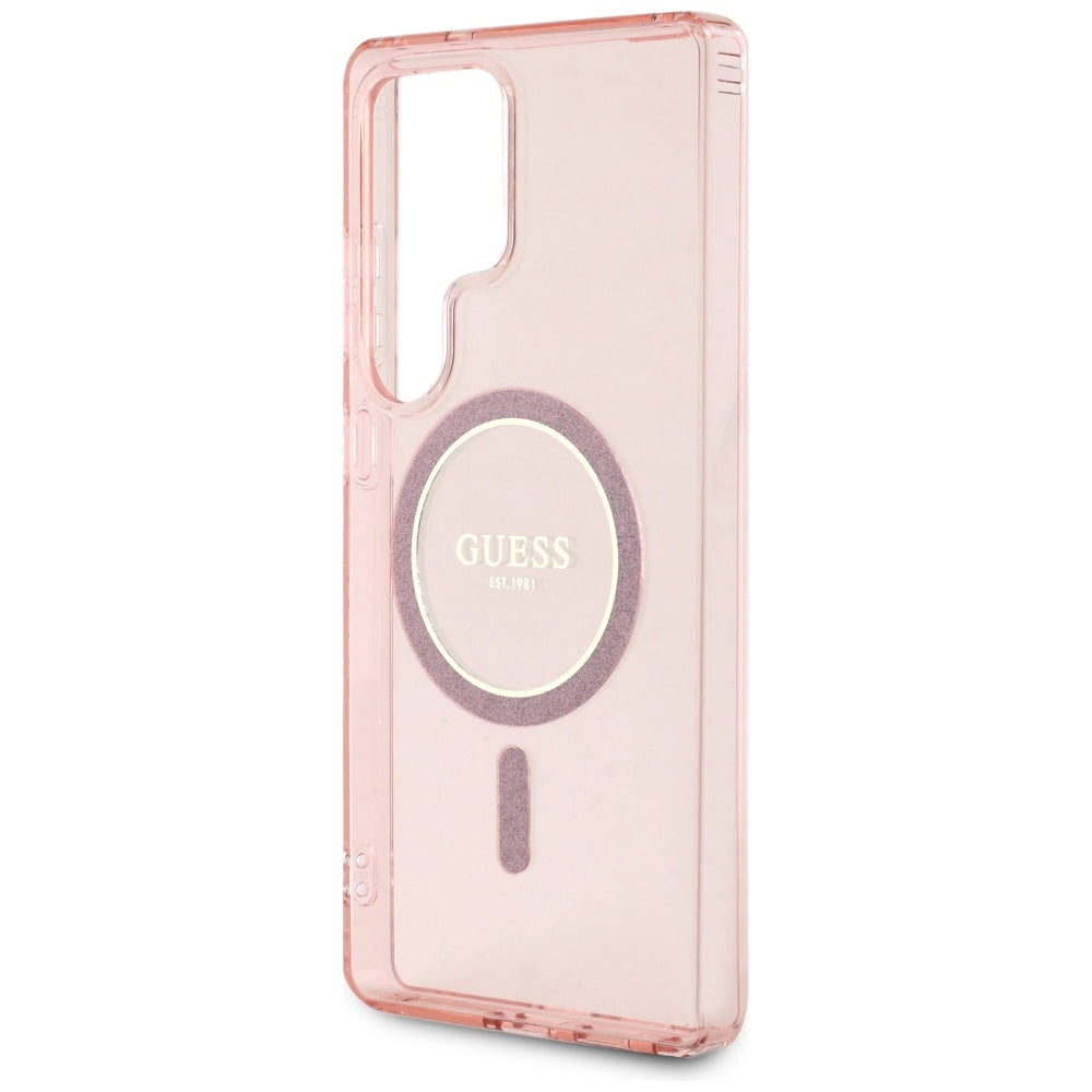 Futrola MagSafe za Samsung Galaxy S25 Ultra S938, Guess, IML Glitter Circle, Roza