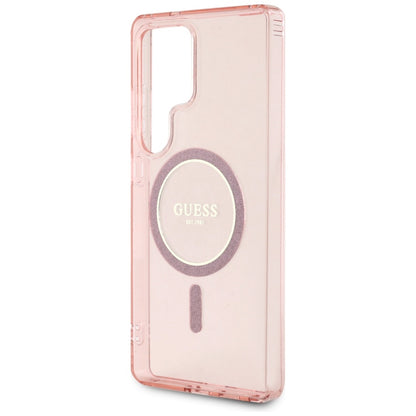 Futrola MagSafe za Samsung Galaxy S25 Ultra S938, Guess, IML Glitter Circle, Roza