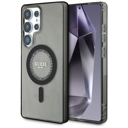 MagSafe futrola za Samsung Galaxy S25 Ultra S938, Guess, IML Rhinestone, Crna