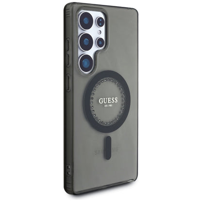 MagSafe futrola za Samsung Galaxy S25 Ultra S938, Guess, IML Rhinestone, Crna