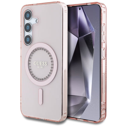 MagSafe futrola za Samsung Galaxy S25 S931, Guess, IML Rhinestone, Roza