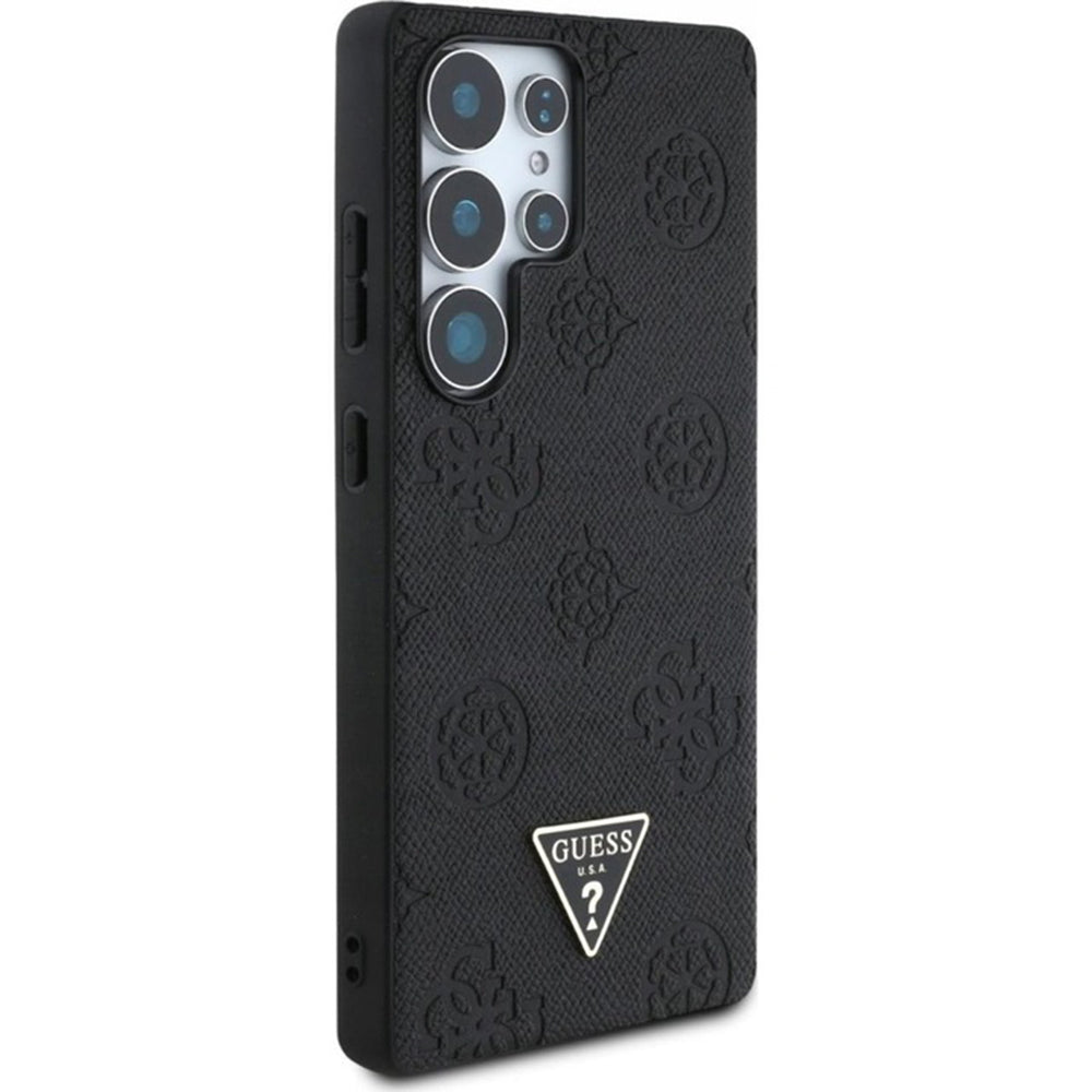 MagSafe futrola za Samsung Galaxy S25 Ultra S938, Guess, Peony Grained Hot Stamp Triangle, smeđa