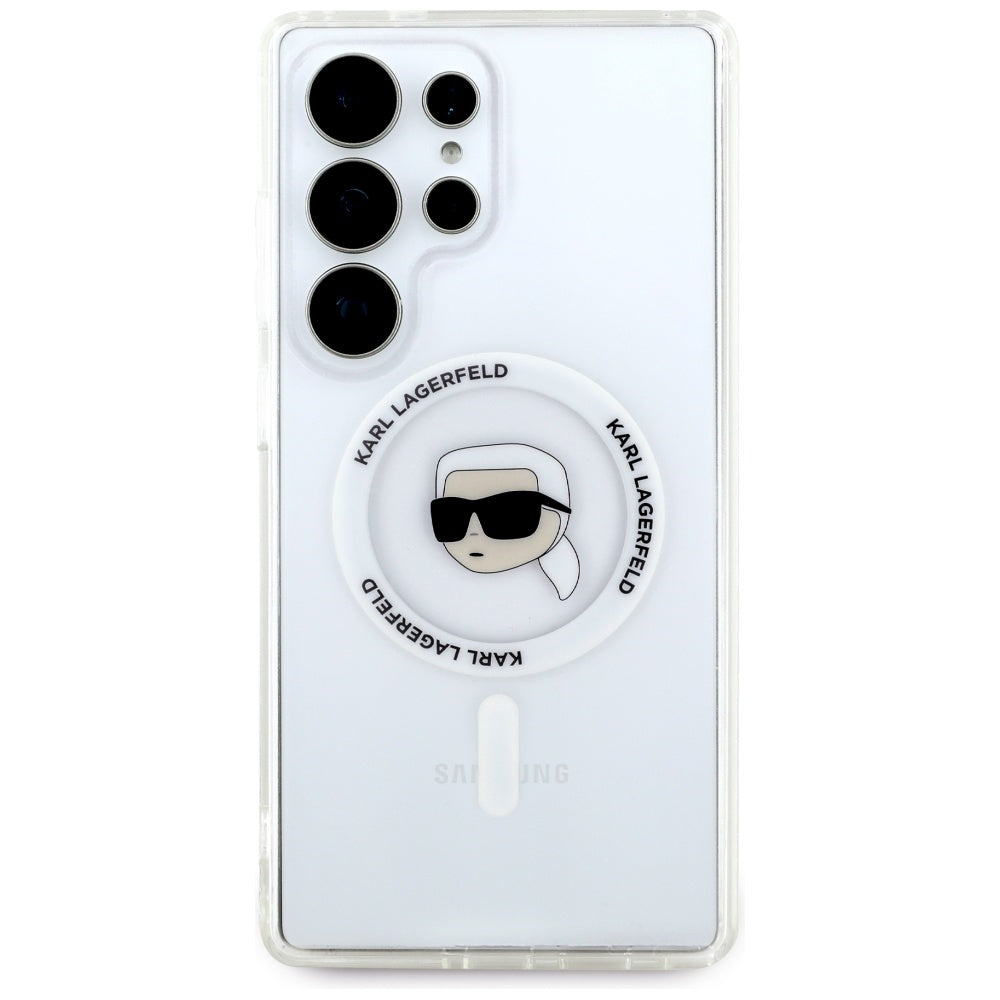 Futrola MagSafe za Samsung Galaxy S25 Ultra S938, Karl Lagerfeld, IML Karl's Head, Bijela