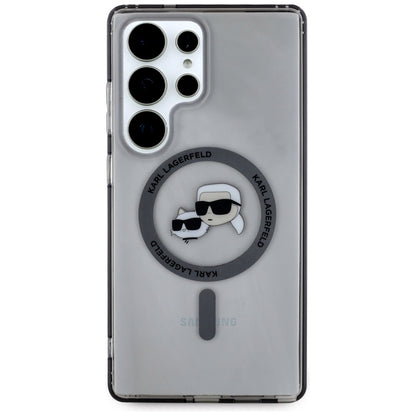 Futrola MagSafe za Samsung Galaxy S25 Ultra S938, Karl Lagerfeld, IML Metal Karl & Choupette's Heads, Crna