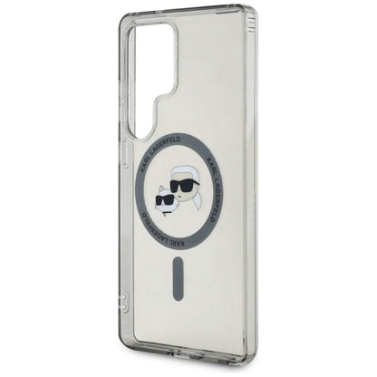 Futrola MagSafe za Samsung Galaxy S25 Ultra S938, Karl Lagerfeld, IML Metal Karl & Choupette's Heads, Crna