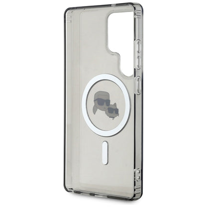 Futrola MagSafe za Samsung Galaxy S25 Ultra S938, Karl Lagerfeld, IML Metal Karl & Choupette's Heads, Crna