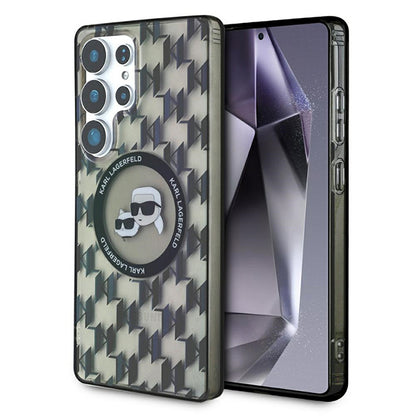 Futrola MagSafe za Samsung Galaxy S25 Ultra S938, Karl Lagerfeld, IML Monogram Karl & Choupette's Heads, Crna