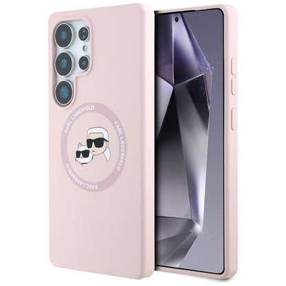 Futrola MagSafe za Samsung Galaxy S25 Ultra S938, Karl Lagerfeld, Silicone Double Heads, Roza