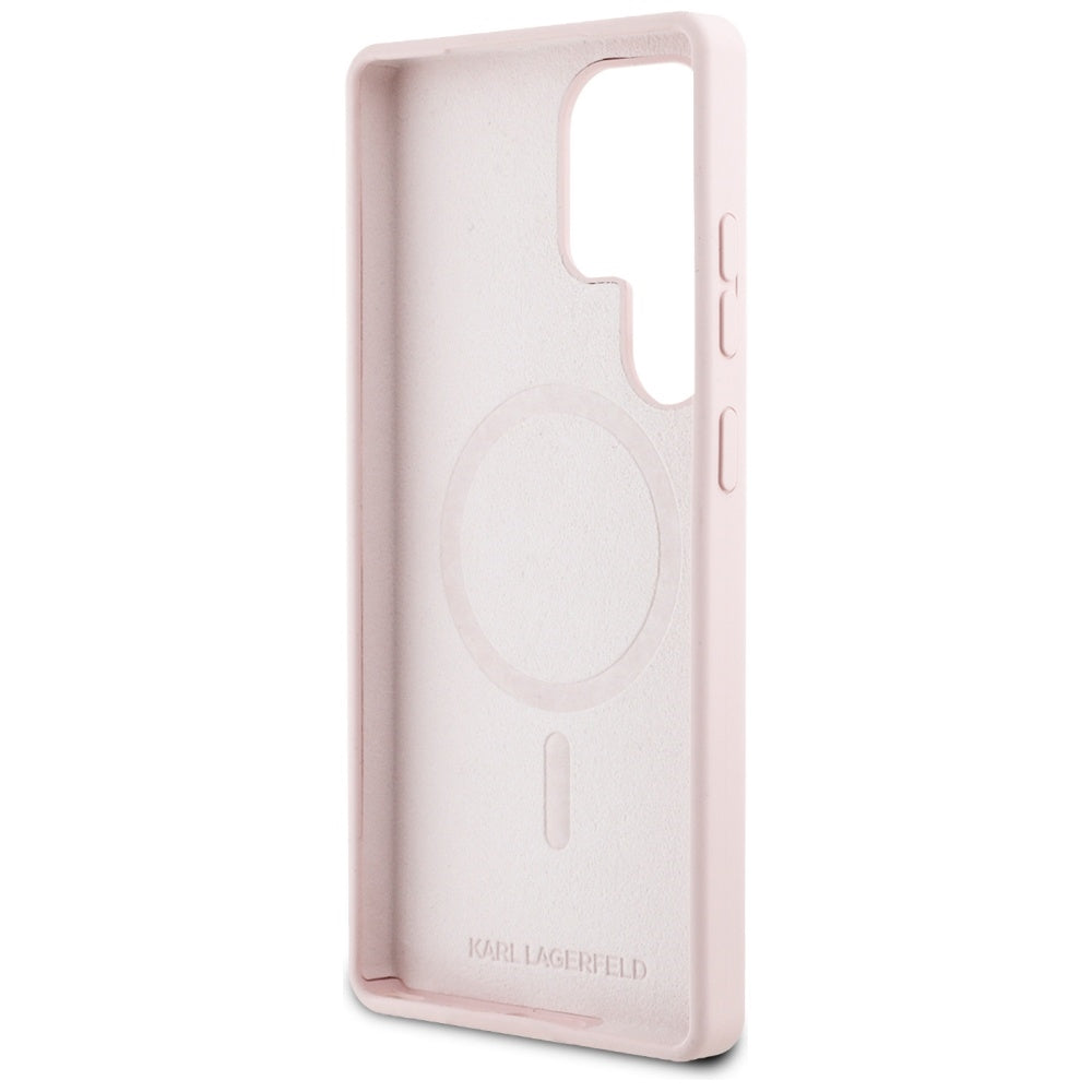 Futrola MagSafe za Samsung Galaxy S25 Ultra S938, Karl Lagerfeld, Silikonski Grafiti, Roza