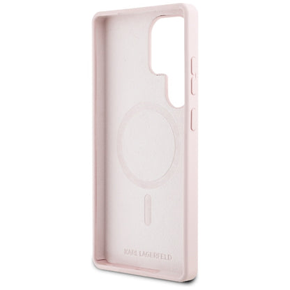 Futrola MagSafe za Samsung Galaxy S25 Ultra S938, Karl Lagerfeld, Silikonski Grafiti, Roza