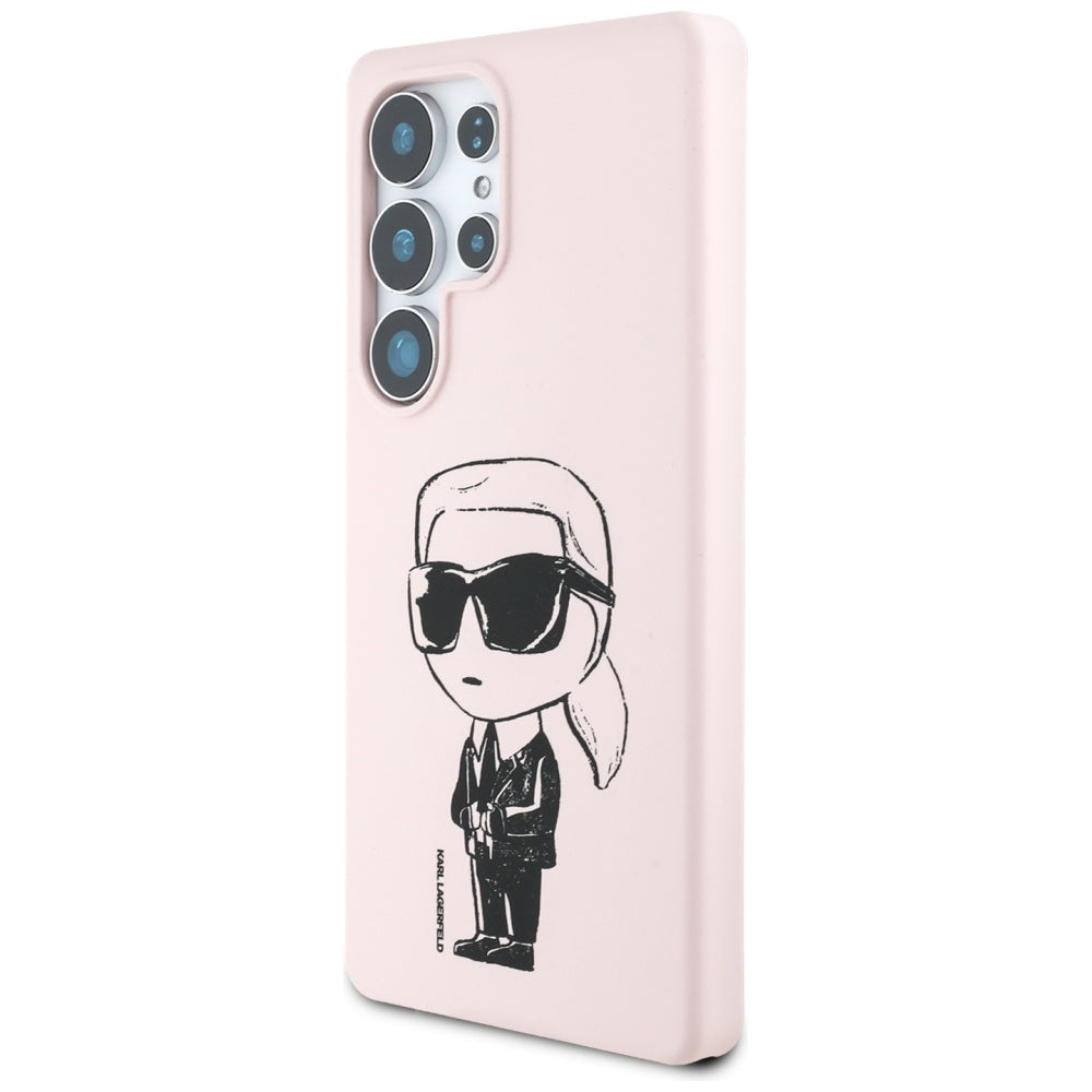 Futrola MagSafe za Samsung Galaxy S25 Ultra S938, Karl Lagerfeld, Silikonski Grafiti, Roza