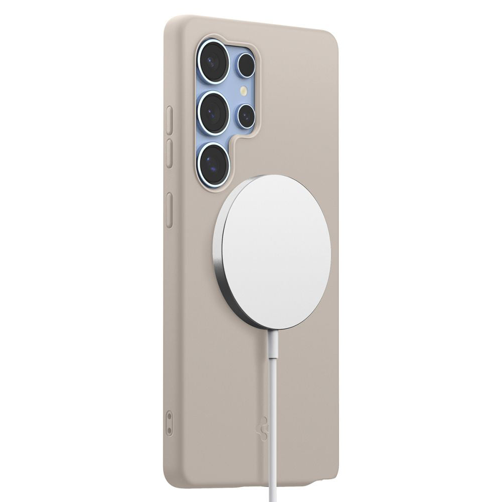 Futrola MagSafe za Samsung Galaxy S25 Ultra S938, Spigen, Silicone Fit, Bež