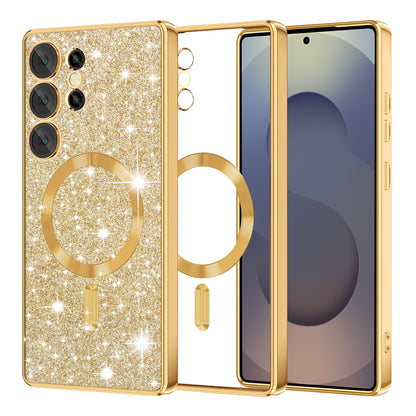 MagSafe maska za Samsung Galaxy S25 Ultra S938, Techsuit, Luxury Glitter, Zlatna