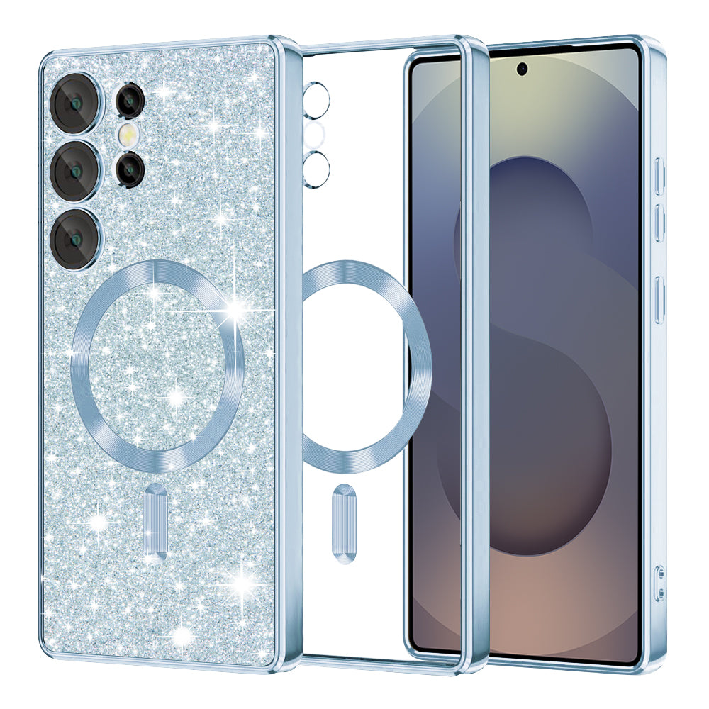 MagSafe futrola za Samsung Galaxy S25 Ultra S938, Techsuit, Luxury Glitter, Plava