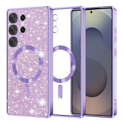MagSafe maska za Samsung Galaxy S25 Ultra S938, Techsuit, Luxury Glitter, Svijetlo Ljubičasta