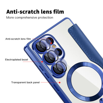 MagSafe futrola za Samsung Galaxy S25 Ultra S938, Techsuit, SmartMag Book, Plava