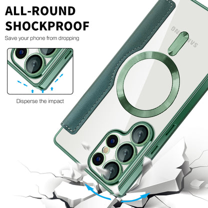 MagSafe futrola za Samsung Galaxy S25 Ultra S938, Techsuit, SmartMag Book, Zelena