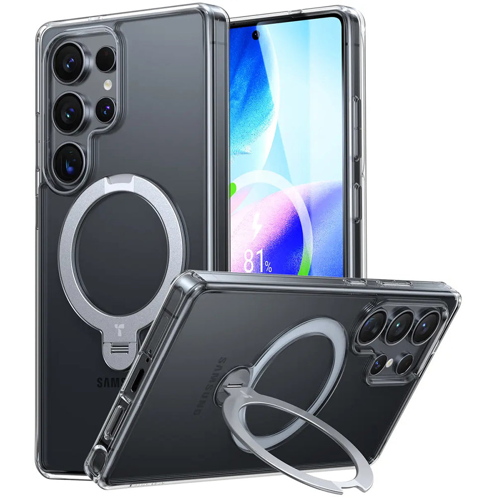 Futrola MagSafe za Samsung Galaxy S25 Ultra S938, Torras, Ostand Spin, Prozirna