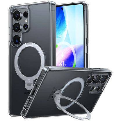 Futrola MagSafe za Samsung Galaxy S25 Ultra S938, Torras, Ostand Spin, Prozirna
