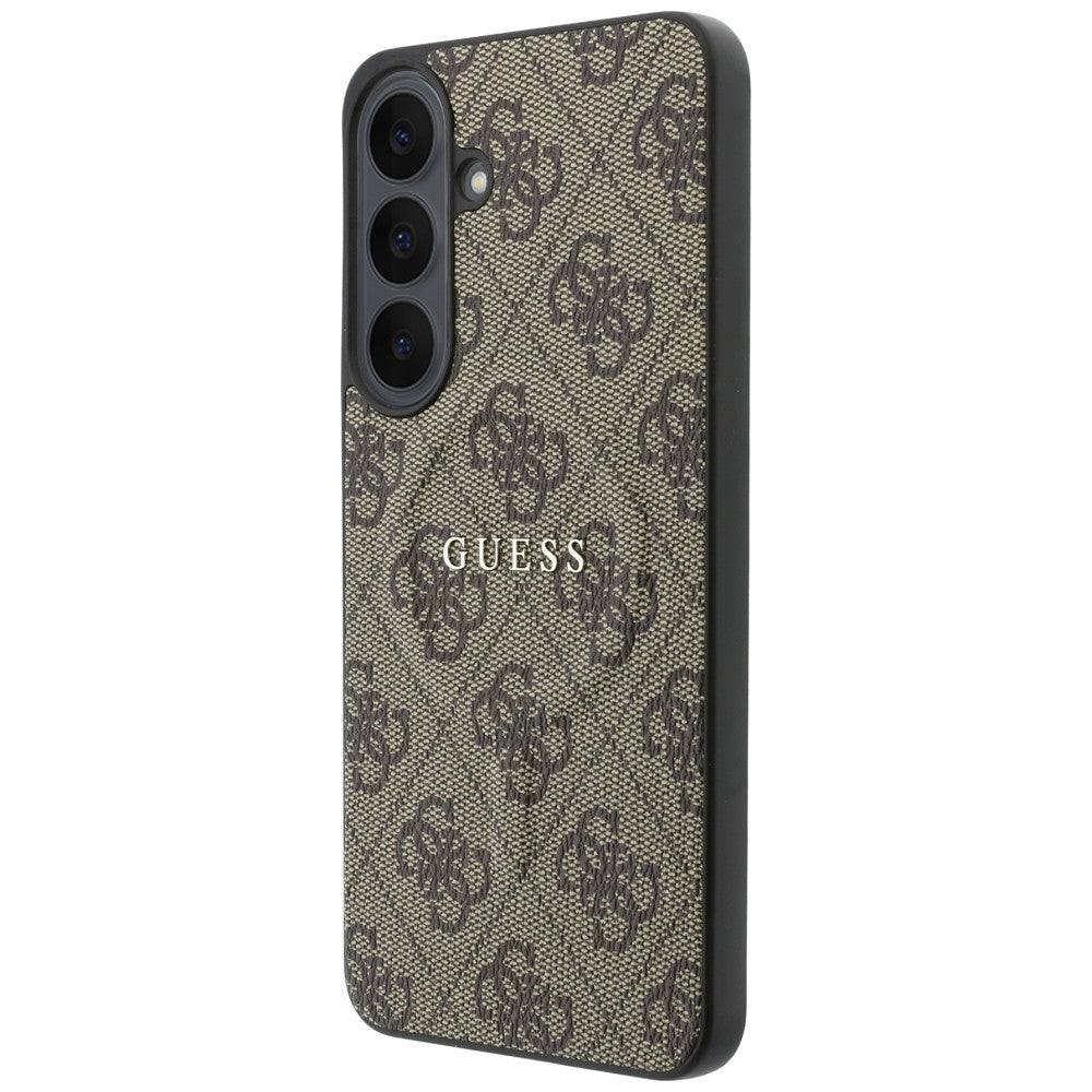 Maska MagSafe za Samsung Galaxy S26 FE S741, Guess, 4G Embossed Ring Classic Logo, smeđa