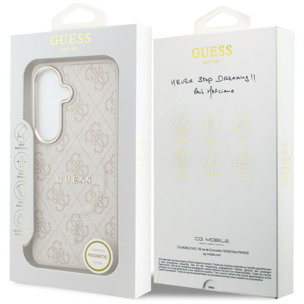 MagSafe maska za Samsung Galaxy S26 Plus S947, Guess, 4G Embossed Ring, Roza