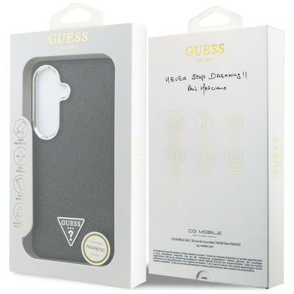 MagSafe maska za Samsung Galaxy S26 Plus S947, Guess, Fixed Glitter Triangle Logo, Crna