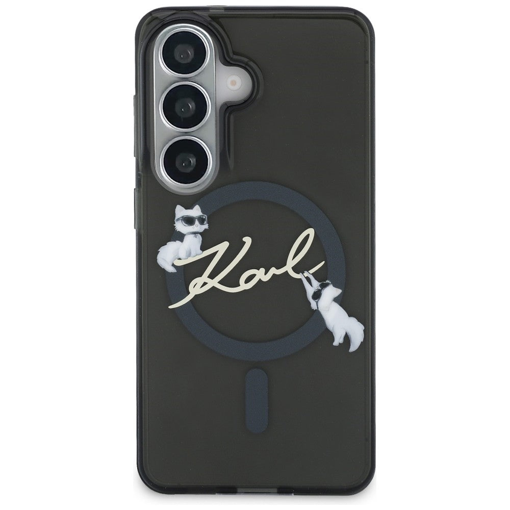 MagSafe maskica za Samsung Galaxy S26 Plus S947, Karl Lagerfeld, IML Choupette Karl Script Logo, Crna